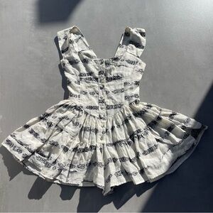 Vanessa Mooney Elizabeth Jacquard Printed Cotton Button Down Dress NWT